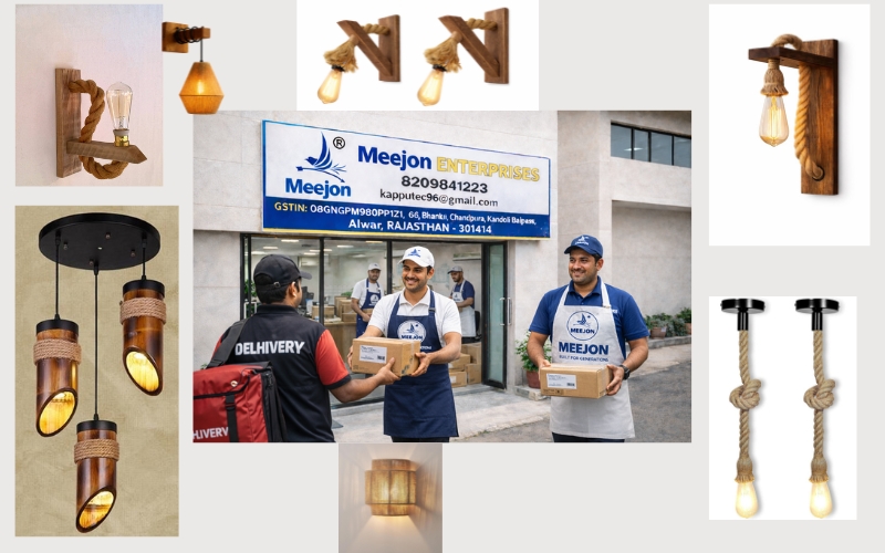 Meejon presents a unique collection of traditional Indian lamps light and ware house